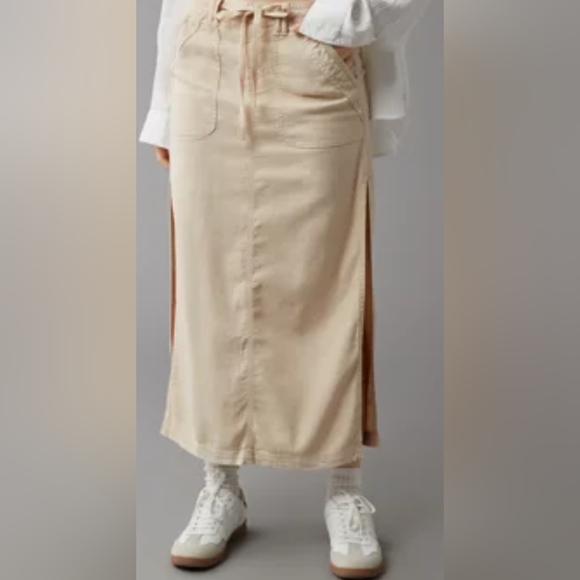 AE Dreamy Drape Linen Stretch Maxi Skirt - Picture 8 of 8